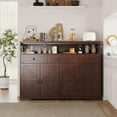 thumbnail image 2 of Dark Brown Farmhouse Storage Cabinet with Doors & Drawers, Sideboard Buffet Cabinet with Storage, Kitchen Pantry Hutch Cabinet, Coffee Bar Cabinet Station Table for Kitchen, Livingroom, Dining Room, 2 of 15