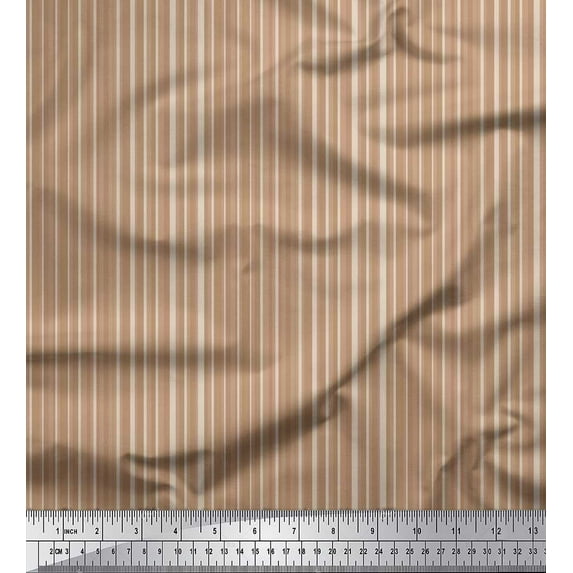 Soimoi Poly Georgette Fabric Vertical Stripe Print Fabric by Yard 52 Inch Wide