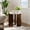 Cream White & Dark Brown, variant on SENYUM Upgrade Modern Round End Table, 2-Tier Glass Side Table with Glass Tabletop, Wood Accent Table with Storage Shelf for Living Room, Bedroom