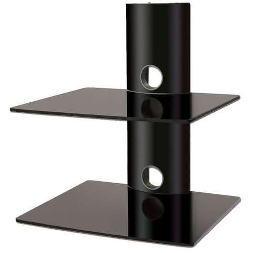 Tempered Glass Shelves Cable Management, Black Glass Wall Mounted Shelves
