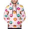 thumbnail image 4 of KLL Colorful Donuts Print Mens Hoodie Long Sleeve Casual Pullover Hooded Sweatshirt Fashion Drawstring Hoodies with Pocket-XX-Large, 4 of 6