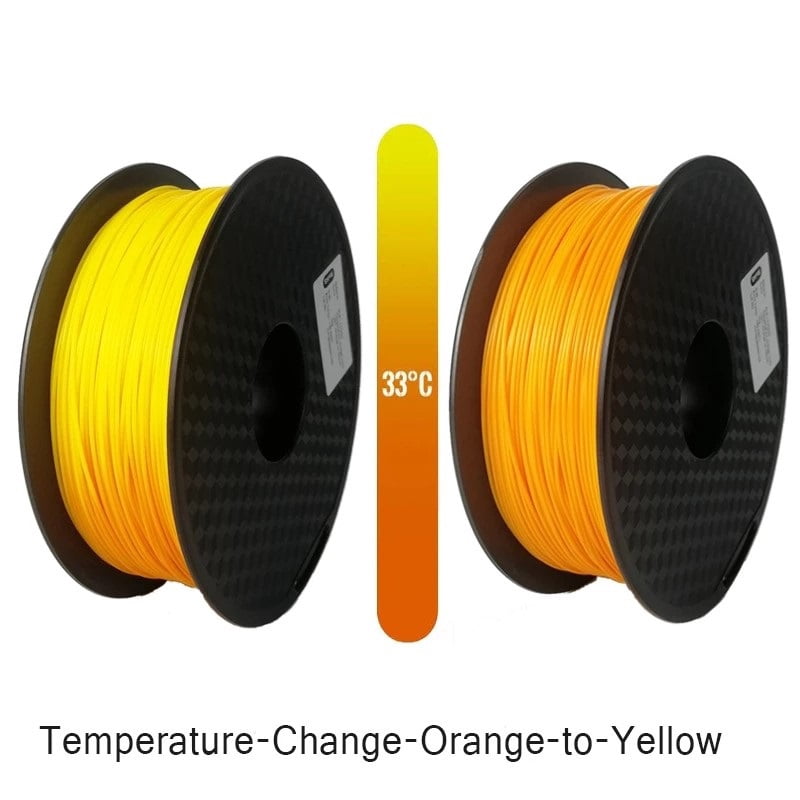 3D Printer PLA Filament Color Changing with Temperature 1.75mm +/- 0.03mm 1KG Orange to Yellow
