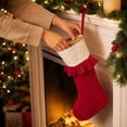thumbnail image 4 of Large Christmas Stocking, 18.1 Inch Non Woven Hanging Pouch for Tree Fireplace and Wall, Festive Gift Bag Decoration for Home, Holiday Gift Pouch, 4 of 7