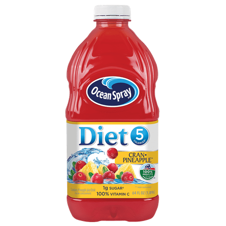 (2 Pack) Ocean Spray Diet Juice, Cran-Pineapple, 64 Fl Oz, 1