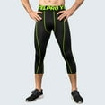 thumbnail image 5 of Bibifish Mens Athletic Pants Bright Blue Waistband Leggings Compression 3/4 capri pants 4-Way Stretch Quick Dry Yoga Gym Basketball Training Pants, 5 of 5