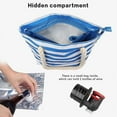 thumbnail image 4 of Bolso de mano de lona con dispensador oculto y compartimento aislado, color azul, 4 of 5