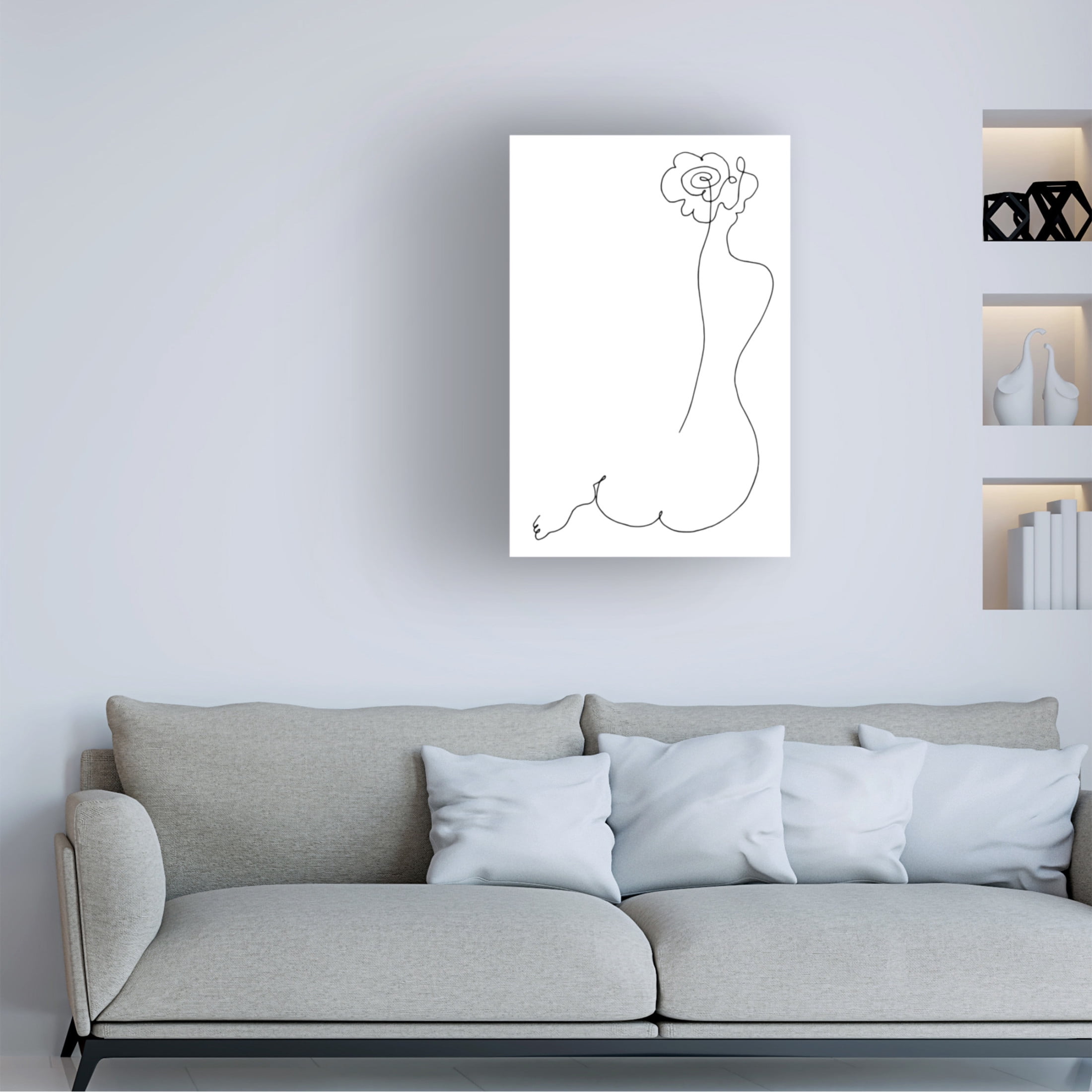 Canvas Wall Art - Pictufy Studio Ii 'Rose Back' Wall Art for Living Room, Bedroom, or Office Décor by Trademark Fine Art - 12 x 19 Inches