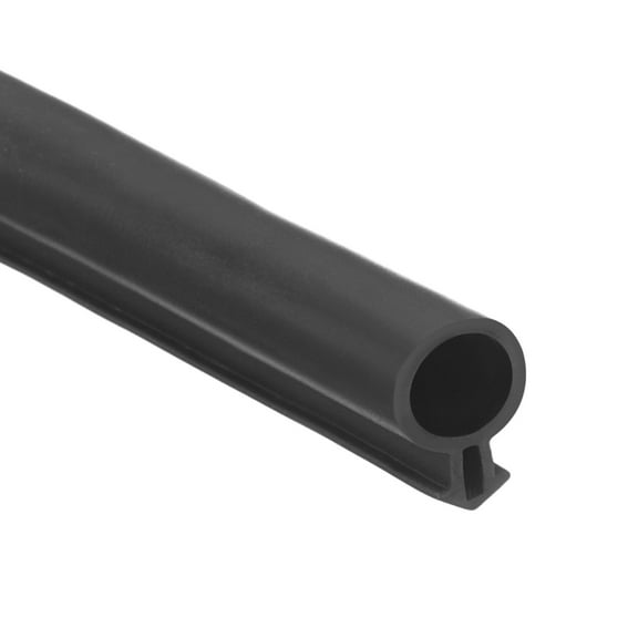 Uxcell Kerf Weather Stripping Seal Strip (19.68ft x 5/16") - Bulb Bubble Kerf Noise Reduction Rubber Flange Window Weatherstrip Seal for Door Frame Windows Card Slot, Black