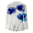 thumbnail image 4 of JUSLIO Button-Up Women Tops Pullover Graphic Shirts Ruched Long sleeve V Neck Shirts Multicolor 5XL, 4 of 5