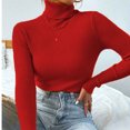 thumbnail image 4 of MESSUEN Turtleneck Sweater Women Lightweight Sweaters for Women Pull Over Sweaters Womens Dressy Shirts for Women Sweater Basic Tops for Women Casual Summer Outfits for Women Red M, 4 of 6
