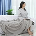 thumbnail image 5 of PiccoCasa Plush Flannel Fleece Blanket Decoration Blankets for Bed or Sofa Grey 78"x90", 5 of 6