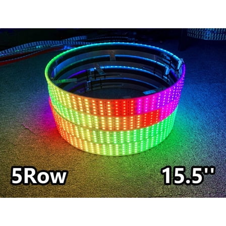 Tzvmny lighting- 4PCS 15.5" Five Row 5Rolls Dream Color CHASING LED Wheel Rings Lights For Car Truck Bluetooth APP  Remote control