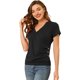 thumbnail image 1 of Allegra K Top Cruzado Con Escote En V Y Manga Corta Con Botones Y Decoración Fruncida Para Mujer Negro XS, 1 of 6