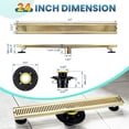 thumbnail image 6 of Wowow 24 Inch Shower Linear Drain, 304 Stainless Steel Shower Floor Drain with Grate Removable, Rectangular Floor Drain with Accessories, 6 of 7
