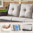 thumbnail image 3 of POCASSY 6 Pieces Outdoor Patio Furniture Sets with Swivel Rocker Patio Chairs, PE Wicker Patio Outdoor Conversation Set with Swivel Glider Chairs and 3-Seat Sofa, Ideal for Balcony, Deck, Backyard, 3 of 18