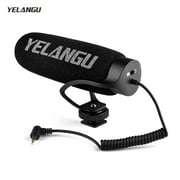 YELANGU Microphone,Camera Video Interview Condenser Noise-reduction Video With Mount 3.5mm Mic08 On-camera Condenser Mic With Mount Universal Camera Video Mount 3.5mm Cable 3.5mm Cable Universal