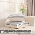 thumbnail image 3 of Farmhouse Decor Black Neutral Pillow Covers 20x20 Set of 2 Black Striped Patchwork Boho Pillows for Home Couch and Sofa, 3 of 6