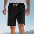 thumbnail image 2 of VEKDONE Men's Casual Shorts Elastic Waist Drawstring Beach Shorts Solid Color Loose Fit Lightweight Knee Length Shorts Summer Lightweight Breathable Shorts with Pockets Black XL, 2 of 9