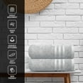 thumbnail image 5 of Infinitee Xclusives Spa and Hotel Quality Turkish Cotton 2 Piece Grey Bath Towels Set, 5 of 9
