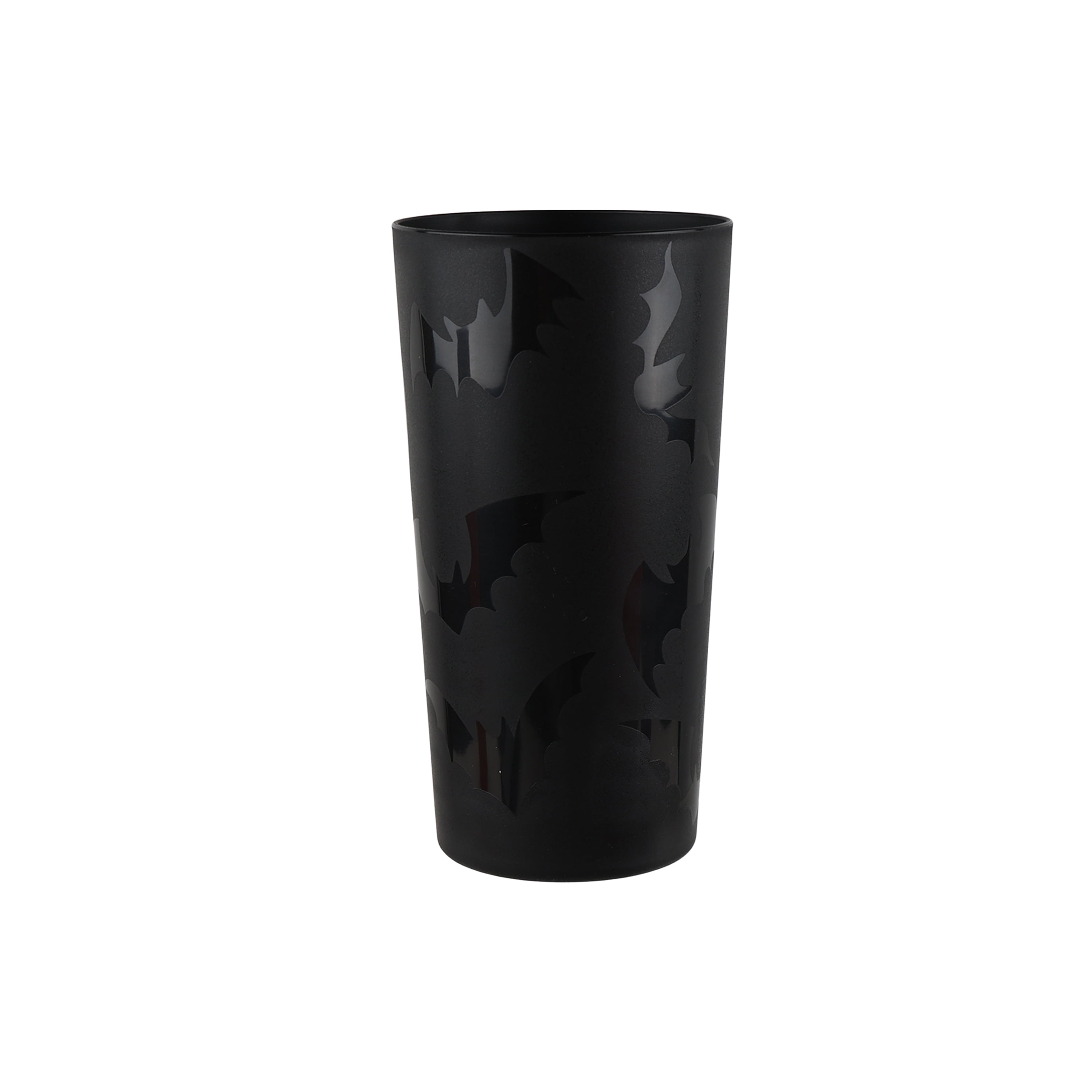 Mainstays 30-Piece Plastic Etched Halloween Bat Pattern Dinnerware Set, Black