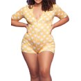 thumbnail image 1 of SUNSIOM Ladies Home Pajamas Short Sleeve V-neck Pattern Printed Skinny Jumpsuit, 1 of 6