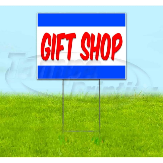 Gift Shop (18" x 24") Yard Sign, Includes Metal Step Stake