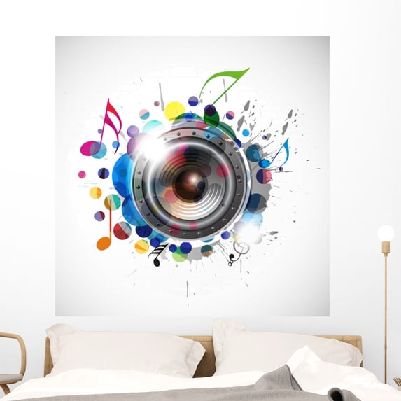 Speaker Design Wall Decal by Wallmonkeys Peel and Stick Graphic (48 in H x 47 in W) WM322673