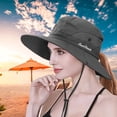 thumbnail image 5 of 2pcs Sun Hat UPF Protection Elastic Buckle Adjustment Portable Polyester Quick Drying Breathable Comfortable Outdoor Hat Two Color Pink and Pure Color Gray, 5 of 7
