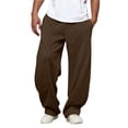 thumbnail image 2 of Men's Casual Sweatpants Drawstring Elastic Waist Wide Leg Straight Leg Loose Fit Draped Pockets Pants for Workout and Gym Wear, 2 of 5
