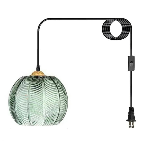 Hanging Pendant Light Plug In Glass Dining Room Glass Green Retro Lamp Plug In Chandelier