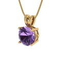 thumbnail image 2 of Clara Pucci 14K Yellow Solid Hypoallergenic Gold 2.5Ct Alexandrite Round Brilliant Cut Solitaire Designer Necklace Pendant For June, 2 of 7