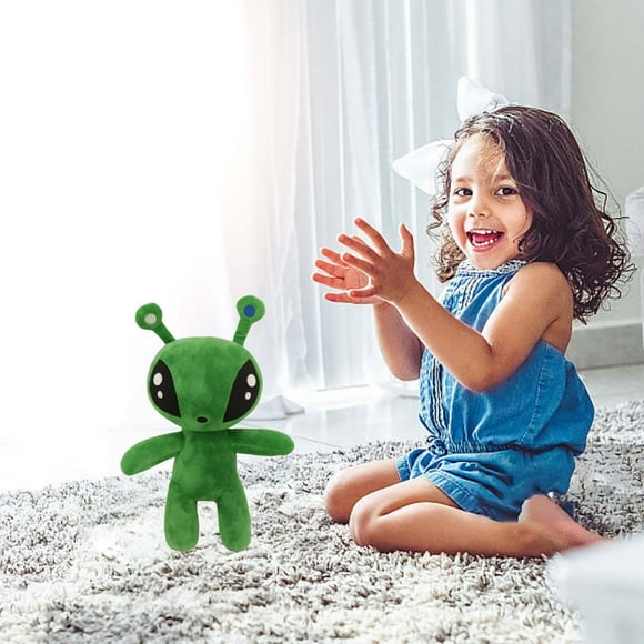 Plush Toys Stuffed Animals Cute Green Alien Toy For Kids - Soft Distinctive Design For Companionship And Adventure(Green-34X22X6Cm)