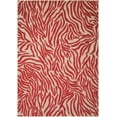thumbnail image 1 of homeroots outdoor 384596 8’ x 11’ Red Zebra Pattern Indoor Outdoor Area Rug, 1 of 1