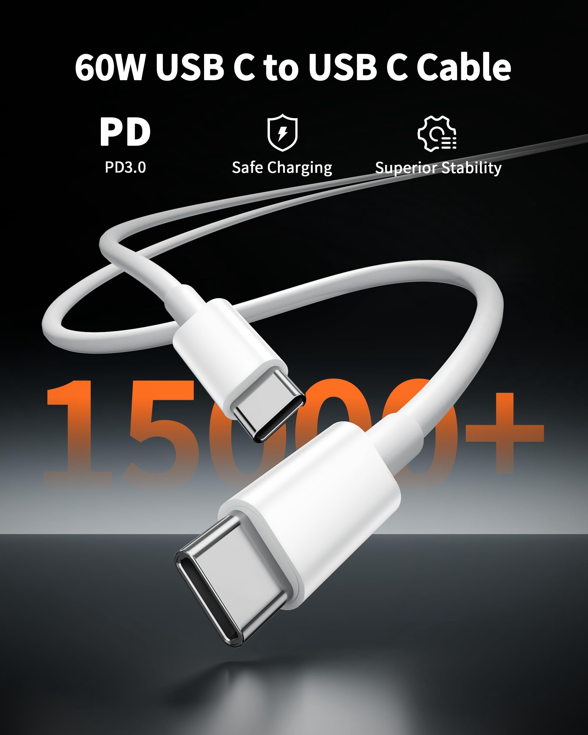 LujingZ 2 - Pack 45W Dual Port USB C Fast Wall Charger with 6FT Type C Cable, Fast Charging, Compatible with iPhone 17/17e/17 Pro Max/Air/16/16 Pro Max/15/15 Plus, iPad