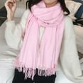 thumbnail image 3 of Qarigey Bufanda femenina de invierno de moda con borla cálida en estilo bufanda de invierno con pañuelo de borla Accesorios de disfraces Melon rojo, 3 of 6