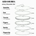 thumbnail image 2 of AEDAMURRA Bracelets for Women Sliver Plated Dainty Trendy Stackable Retro Sets Gifts Jewelry, 2 of 7