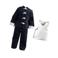 thumbnail image 4 of 3 piezas 1/12 abrigo y pantalones chaleco, ropa de muñeca hecha a mano, disfraz de ropa en miniatura para figuras masculinas de 6 pulgadas vistes Establecimiento de pantalones de piernas anchas, 4 of 8