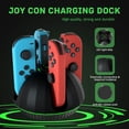 thumbnail image 4 of SIISLL Controller Charging Dock for Nintendo Joycon, Charger Station with JoyCon, 4 in 1 Joycon Charging Dock for Joy Con with LED Indication and USB Type-C Charger Cable, 4 of 7