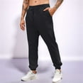 thumbnail image 2 of LIIPEE Men Casual Pants Solid Color Ankle Length Pants Male Loose Fit Drawstring Waist Sweatpants With Slant Pockets Comfortable Soft Breathable Daily Pants,Black,S, 2 of 9