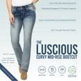 thumbnail image 4 of WallFlower Women's Luscious Curvy Bootcut Mid-Rise Insta Stretch Juniors Jeans (Standard and Plus), 4 of 8