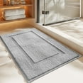 thumbnail image 4 of Matsuzay Alfombrilla de poliéster duradera, cómoda y elegante, impermeable, moderna, para baño Juegos de accesorios de baño azul 40*60cm, 4 of 6