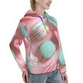thumbnail image 2 of Yiaed Pastel Macarons Delight Print Womens Casual Hoodies Crew Neck Long Sleeve Sweatshirts With Pocket Pullover Tops Women's Hooded Sweatshirt-Medium, 2 of 5