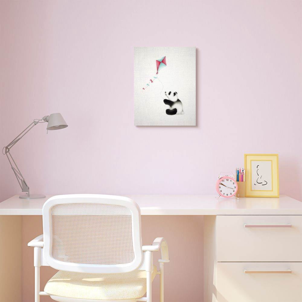 The Kids Room by Stupell Cute Cartoon Baby Panda With Kite Zoo Animal Painting Canvas Wall Art by Studio Q by Studio Q