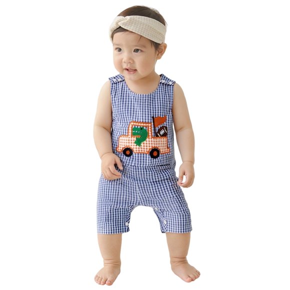 FYDUU Infant Baby Boys Clothes Football Embroidered Romper Onesies Bodysuits One-Pieces Soft Outfit Cute Sports Theme Outfit Stylish Elegant 6-12 Months