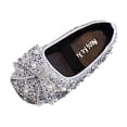 thumbnail image 2 of YHAJDS Girls Bow Pearl Rhinestone Mary Jane Flats Elastic Ballet Princess Shoes, 2 of 5