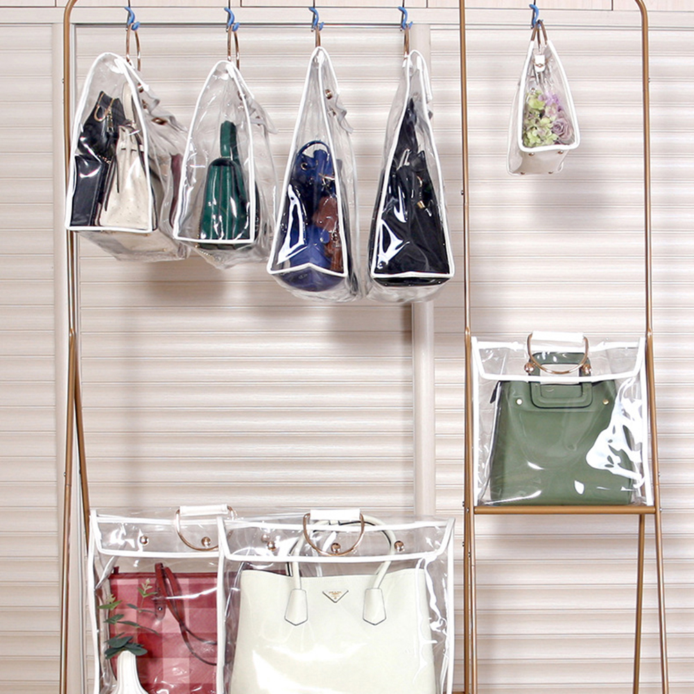 Foldable Hanging Bag Storage Case Anti Dust Protable Shelf Bag Purse Handbag Organizer dust bag Door Sundry Pocket Hanger Storage - image 5 of 9