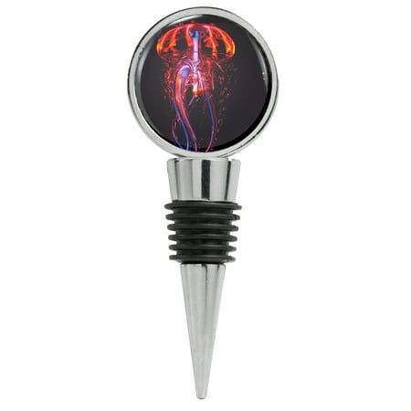 

Orange Pink and Blue Jellyfish Artwork Wine Stopper