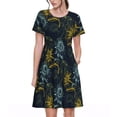 thumbnail image 1 of Bixox Robe d'Été à Manches Courtes pour Femmes Robe Ample Longueur Genou avec Poches-Tournesols, 1 of 7
