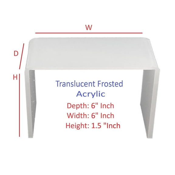 T'z Tagz 6x6x1.5 Inch Frosted White Acrylic Riser Display Stands New 2 Pack