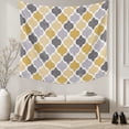 thumbnail image 5 of Moroccan Large Tapestry for Bedroom Wall Hanging Tapestry, Vintage Moroccan Texture Yellow Grey Ceiling Backdrop Tapestries Poster Blanket Wall Decor for Teens Room Living Room Dorm 100" x 59", 5 of 8